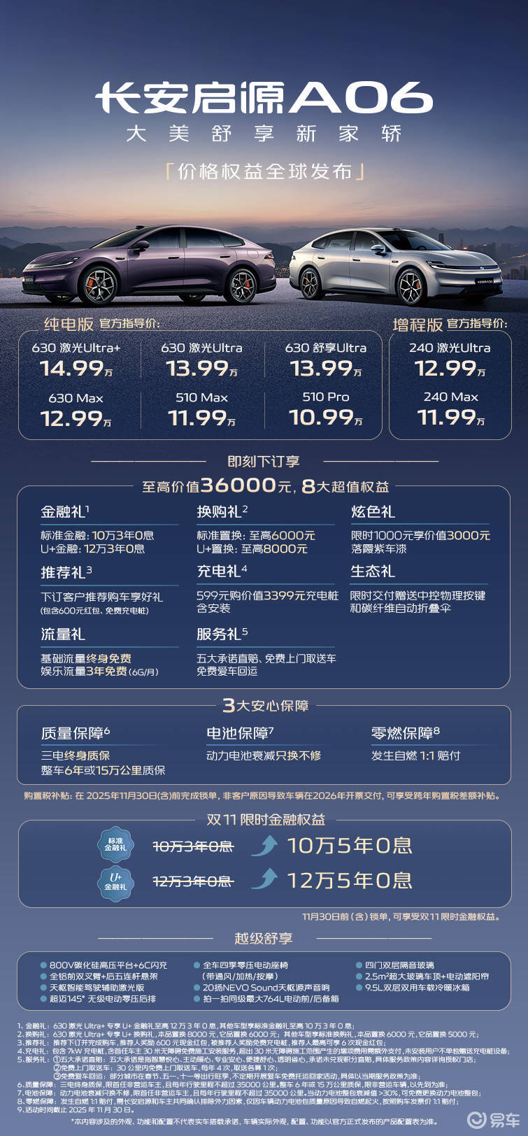 中型纯电家轿价值新卷王，长安启源A06上市