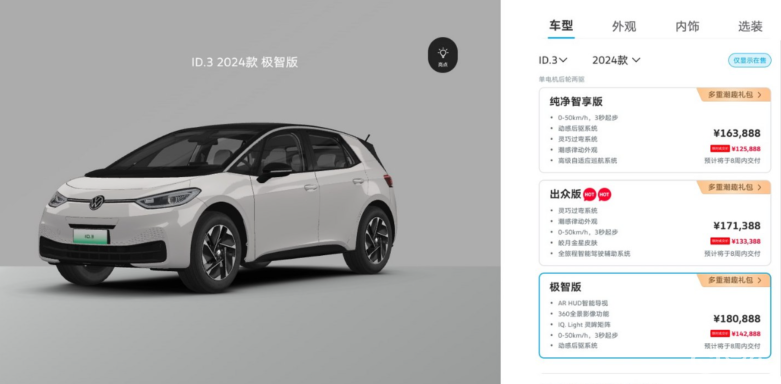 优惠后仅14.2888万，2024款ID.3新增车型上市