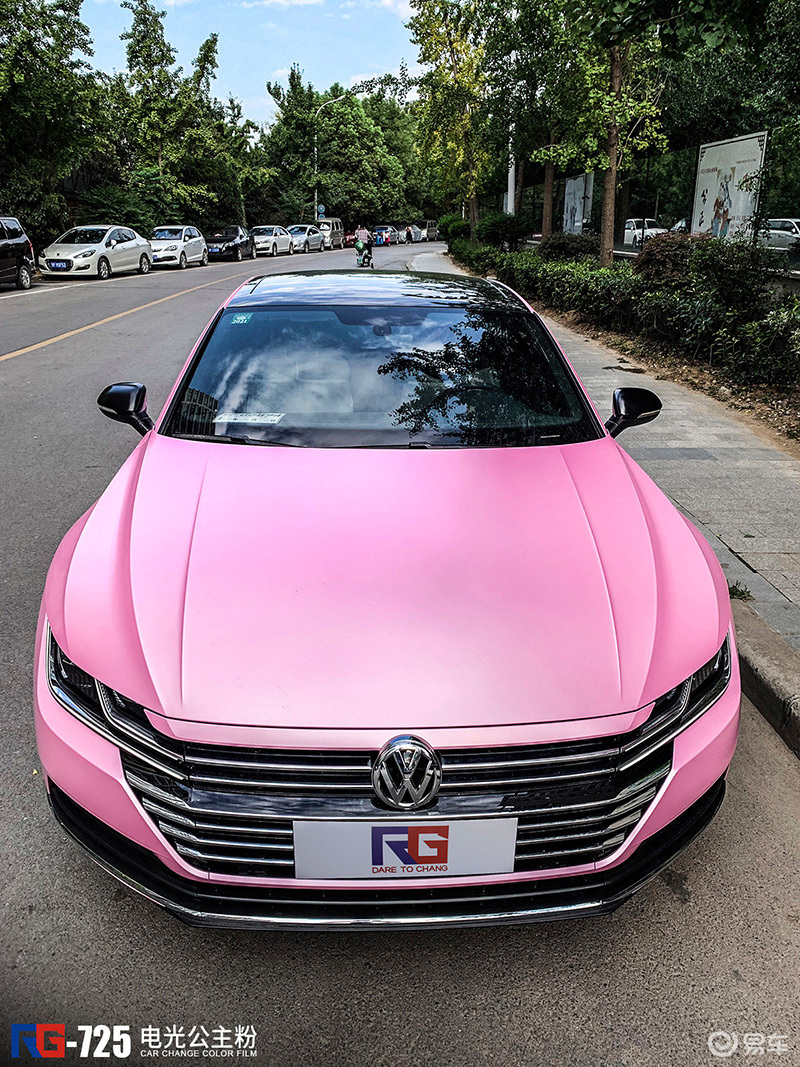 大众cc车身改色电光公主粉 rg瑞集改色膜湖北襄阳店出品