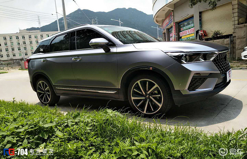 奔腾t77车身改色电光碳灰rg瑞集改色膜福建泉州店出品