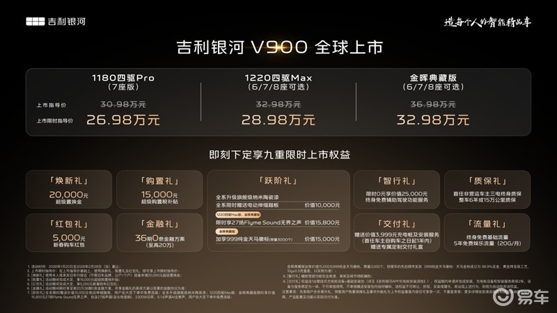 “AI全场景家庭旗舰MPV”吉利银河V900 正式上市