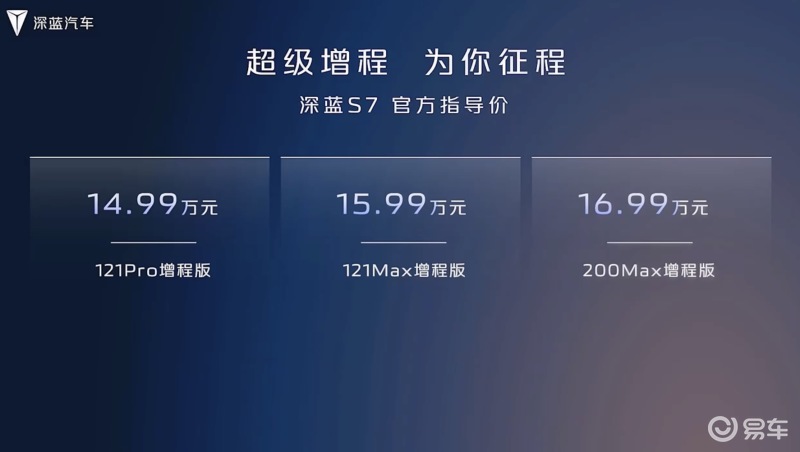 Deep Blue S7 officially announced that the price starts from 149,900 yuan