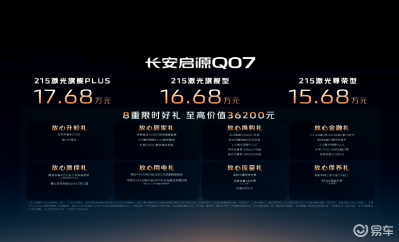 更安全更智能，长安启源Q07激光版上市，15.68万起售