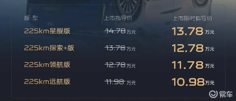 吉利银河M7上市：全系纯电续航225公里，比预售价降3万