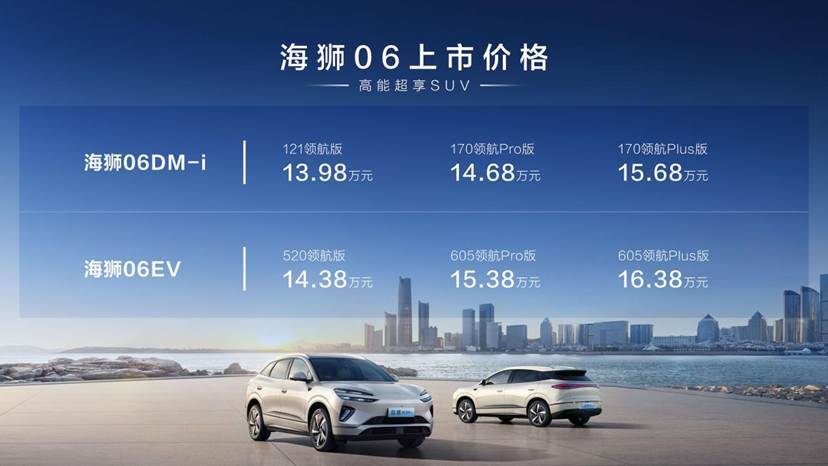 比亚迪海狮06北京区域上市 13.98-16.38万