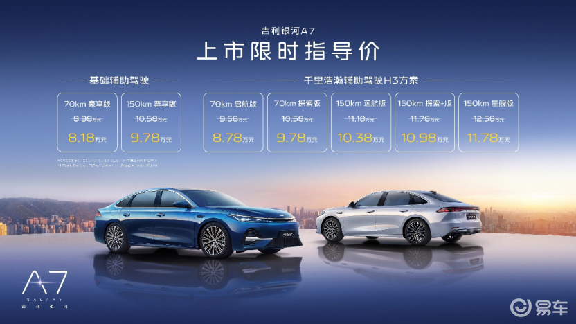 8.18万元起，吉利银河A7正式上市！