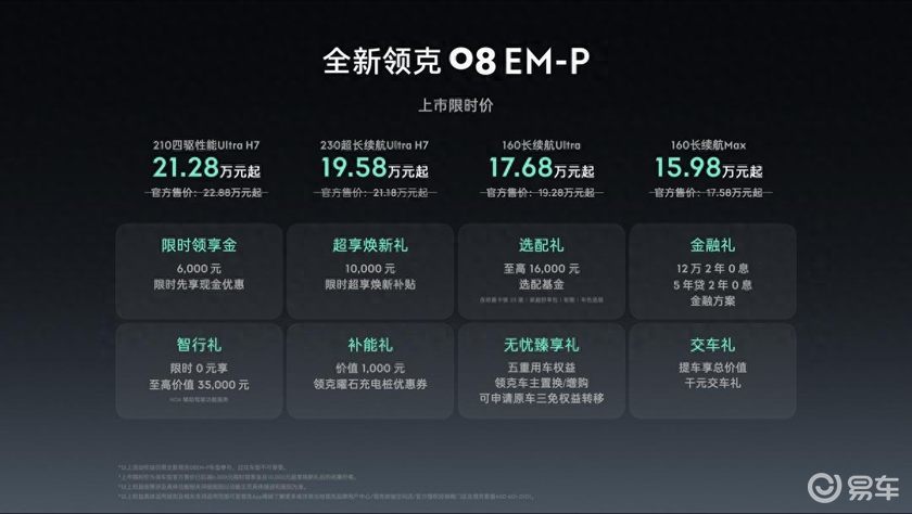 限时价15.98万元起售 全新领克08 EM-P正式上市