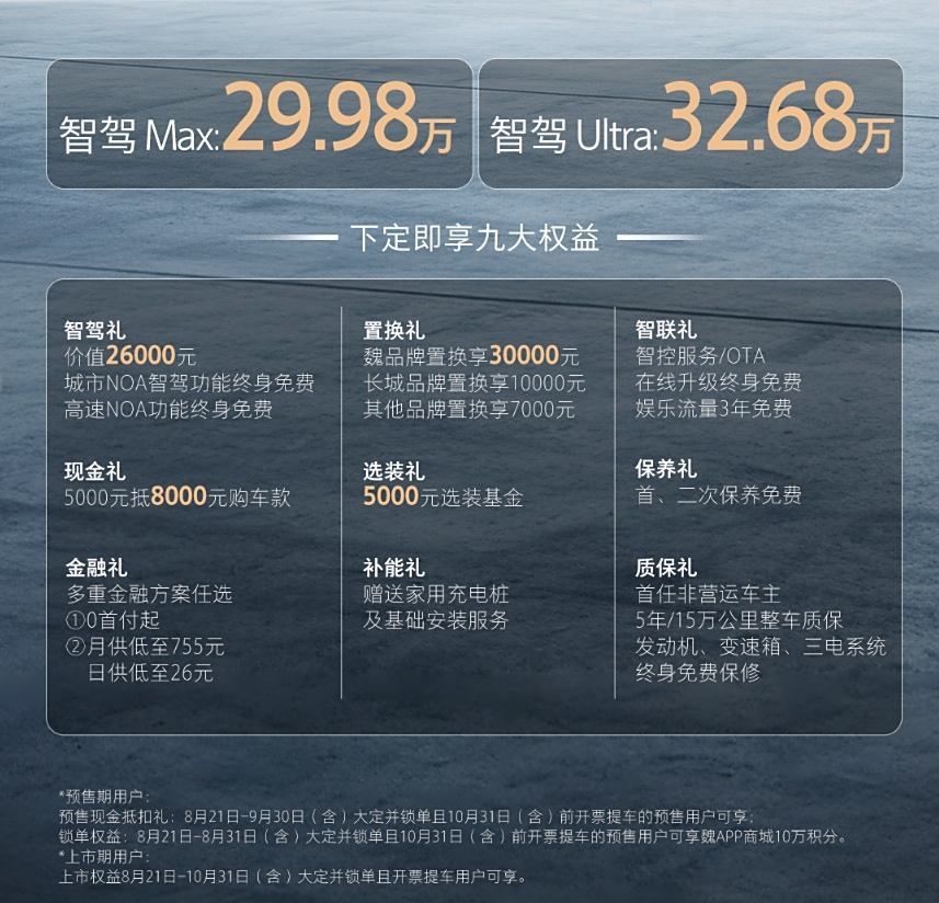 29.98万元起售，魏牌蓝山智驾版上市