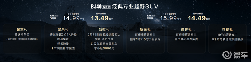 经典再进化，BJ40探险家13.49万元起