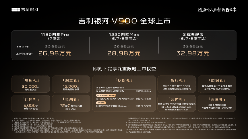 “AI全场景家庭旗舰MPV”吉利银河V900 正式上市