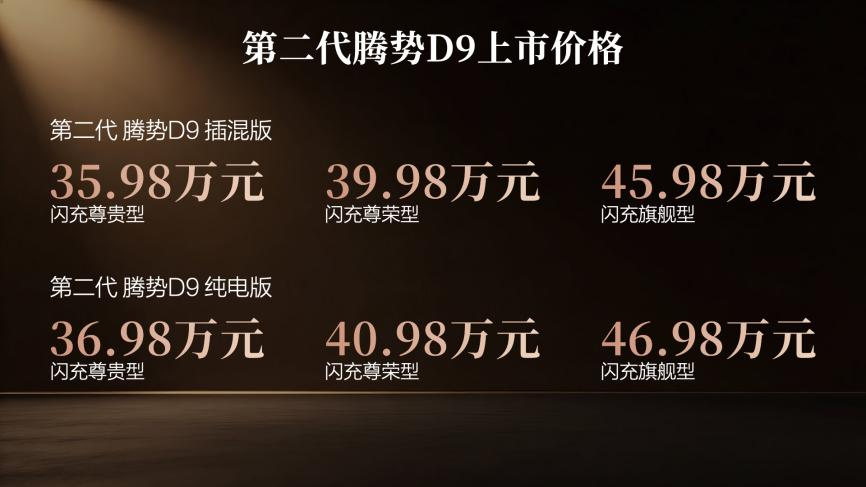 第二代腾势D9带来九大新迭代，上市价35.98万元起