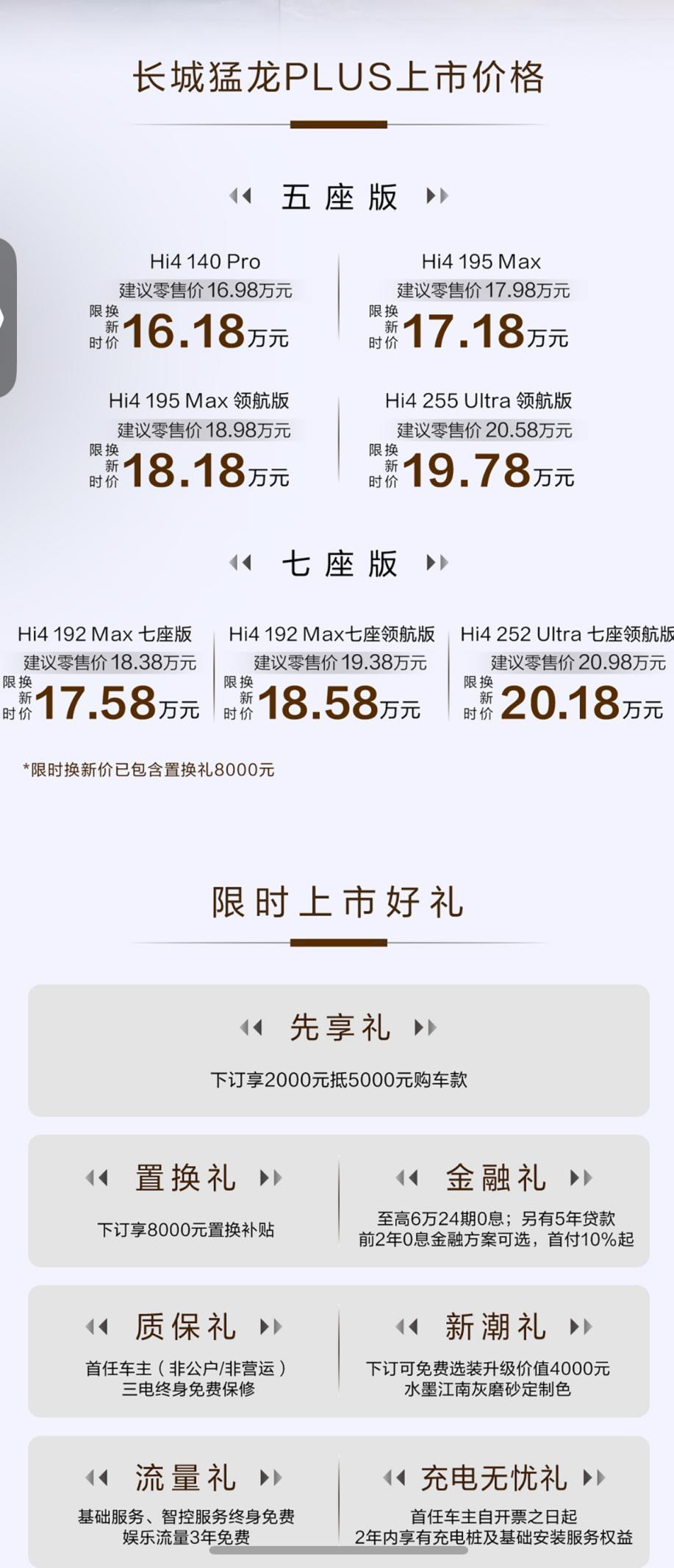 16.18万起！长城猛龙PLUS上市，五座/七座怎么选？