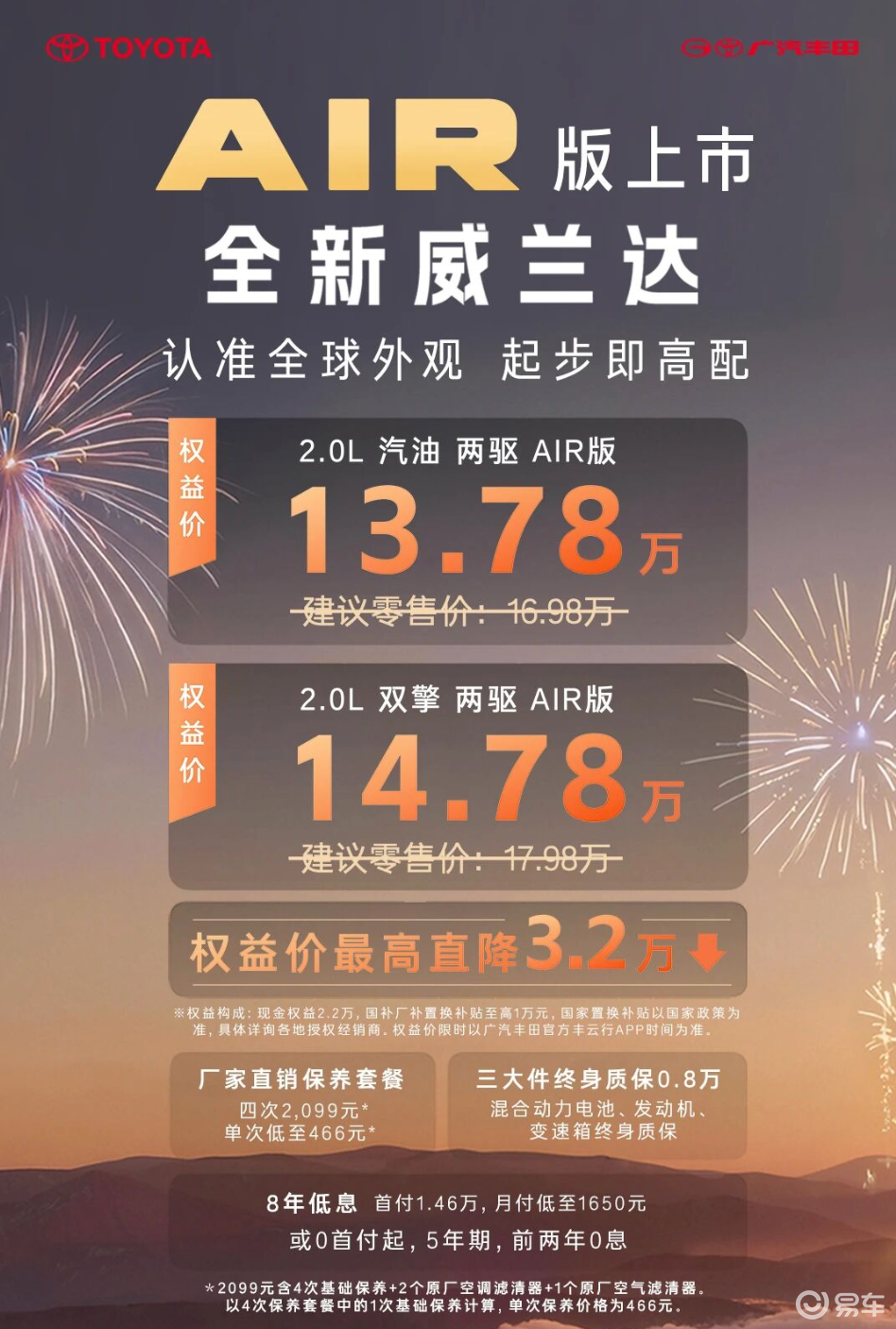 靠谱!权益价13.78万元起,全新威兰达AIR版上市