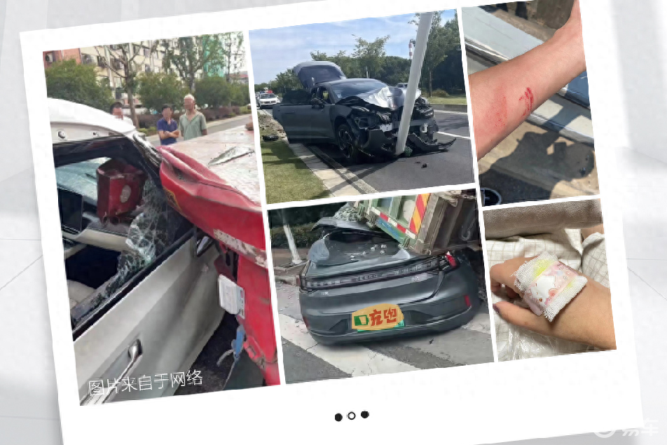 实战是最硬广告，极氪001被大货车前后夹击，车主正常下车_易车