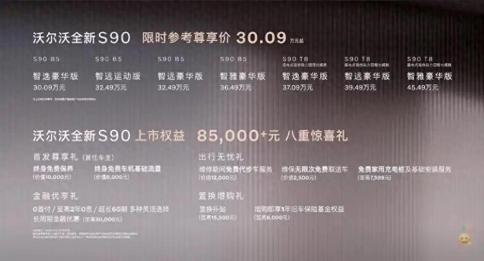 限时尊享价30.09万元！沃尔沃全新S90正式上市