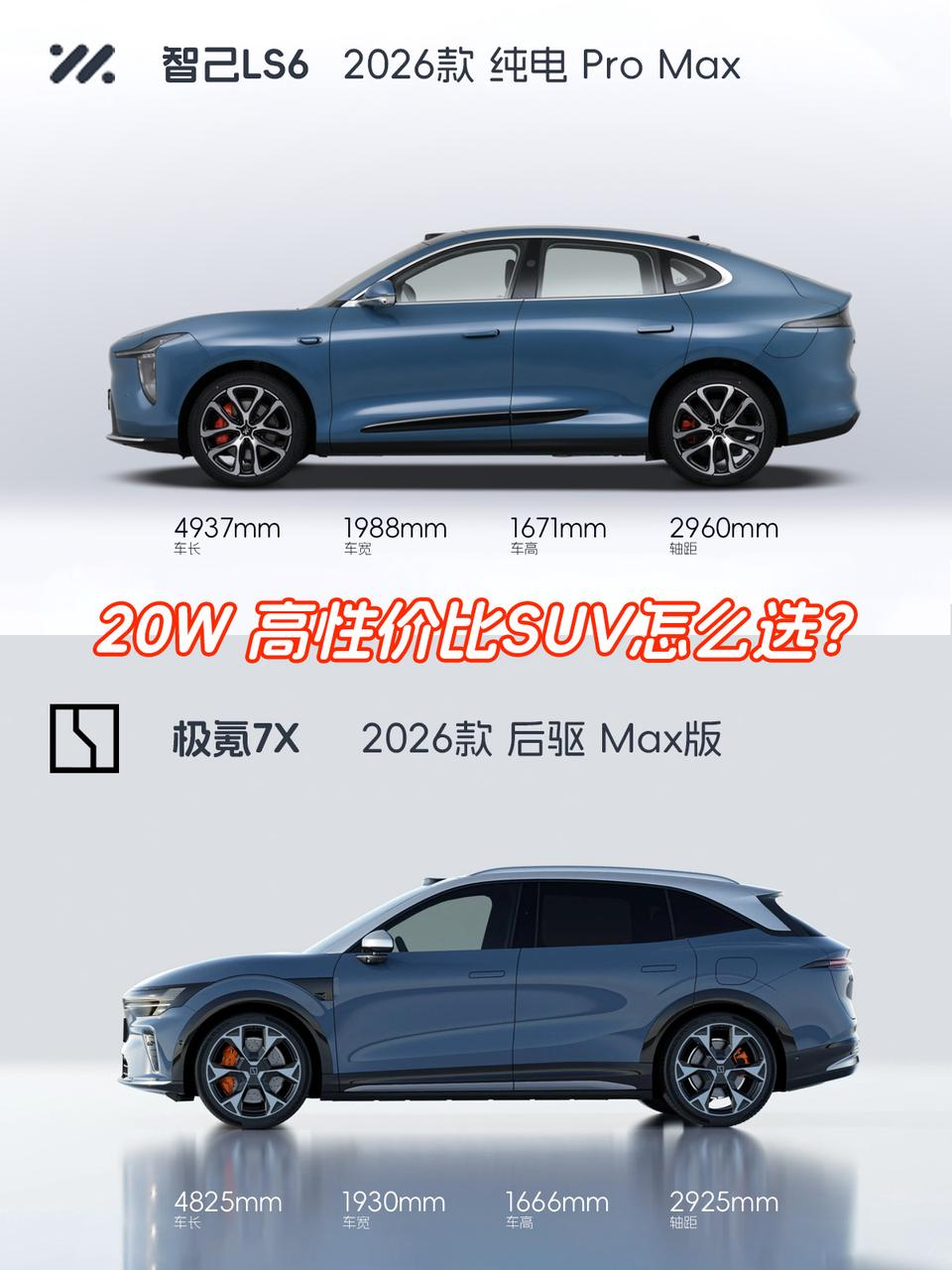 20万级新能源SUV智己LS6和极氪7X终极对决