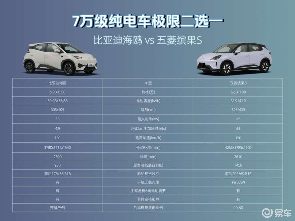 纯电代步车选缤果S还是海鸥?别急,对比之后再下结论!