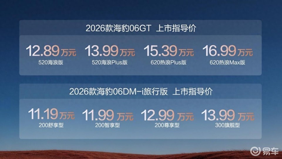 比亚迪海豹06GT/DM-i旅行版焕新上市