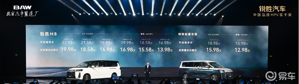 锐胜M8限时补贴售价12.98万元起