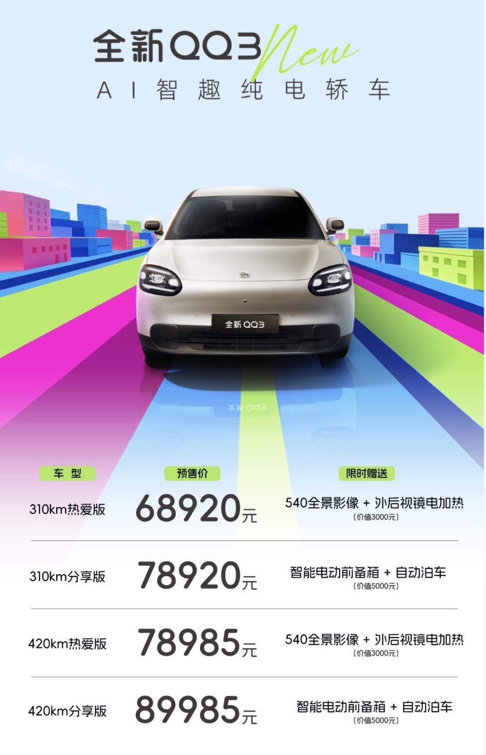 6.892万起预售，全新QQ3用进藏证明“快乐底气”