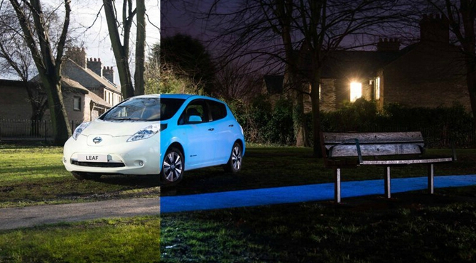 日本厂商制造夜光汽车 夜光版聆风炫酷上路