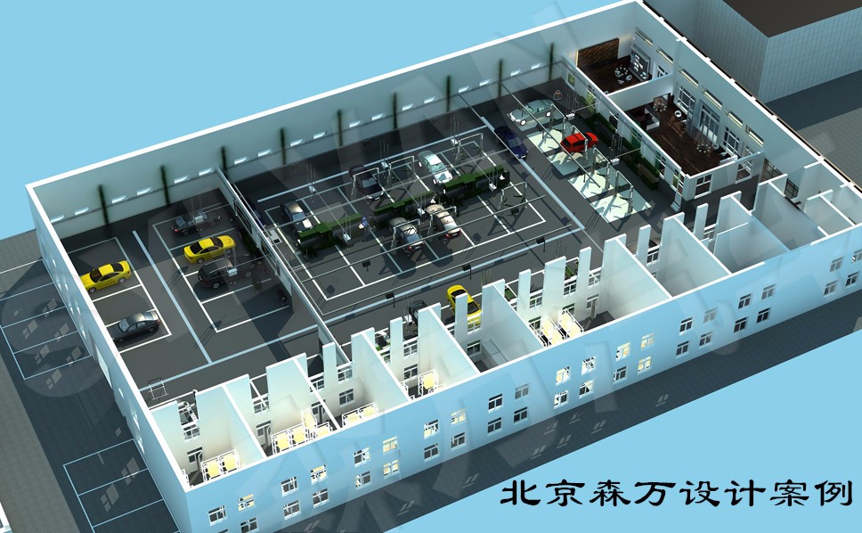 高需求的项目沿道路布置,以森万设计策划的北京精信汽修厂建设项目为