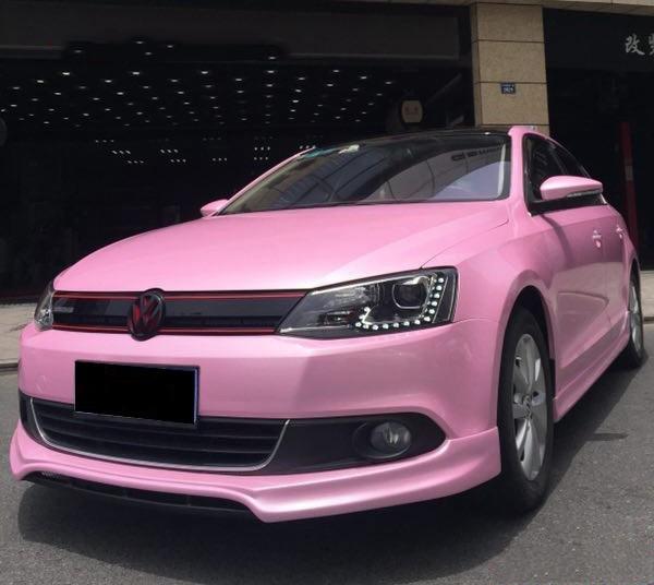 大众速腾紫丁香车身改色贴膜效果图 小女生的专属色