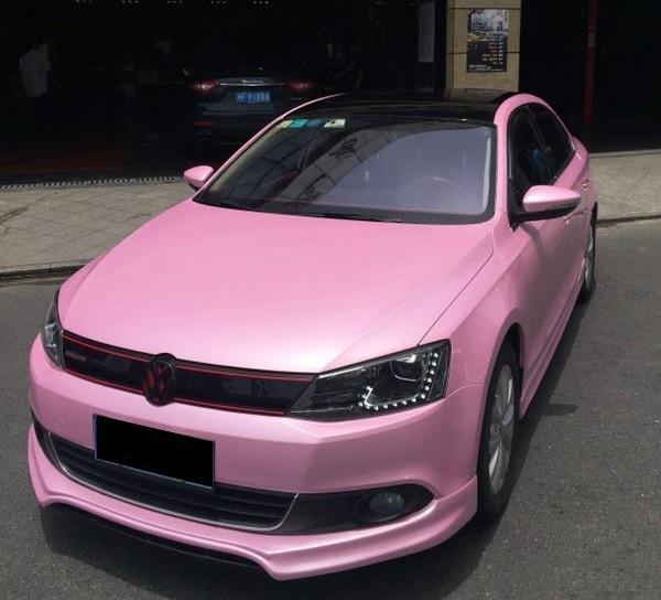 大众速腾紫丁香车身改色贴膜效果图 小女生的专属色