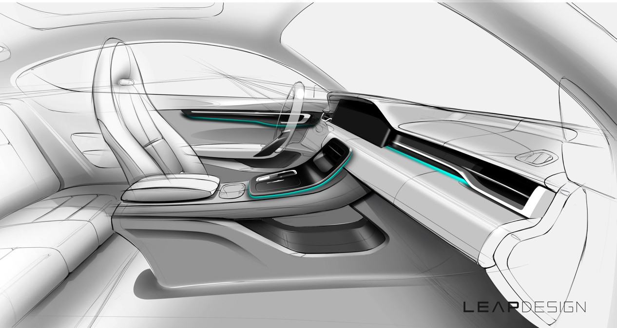 零跑汽车s01全新内饰手绘图曝光