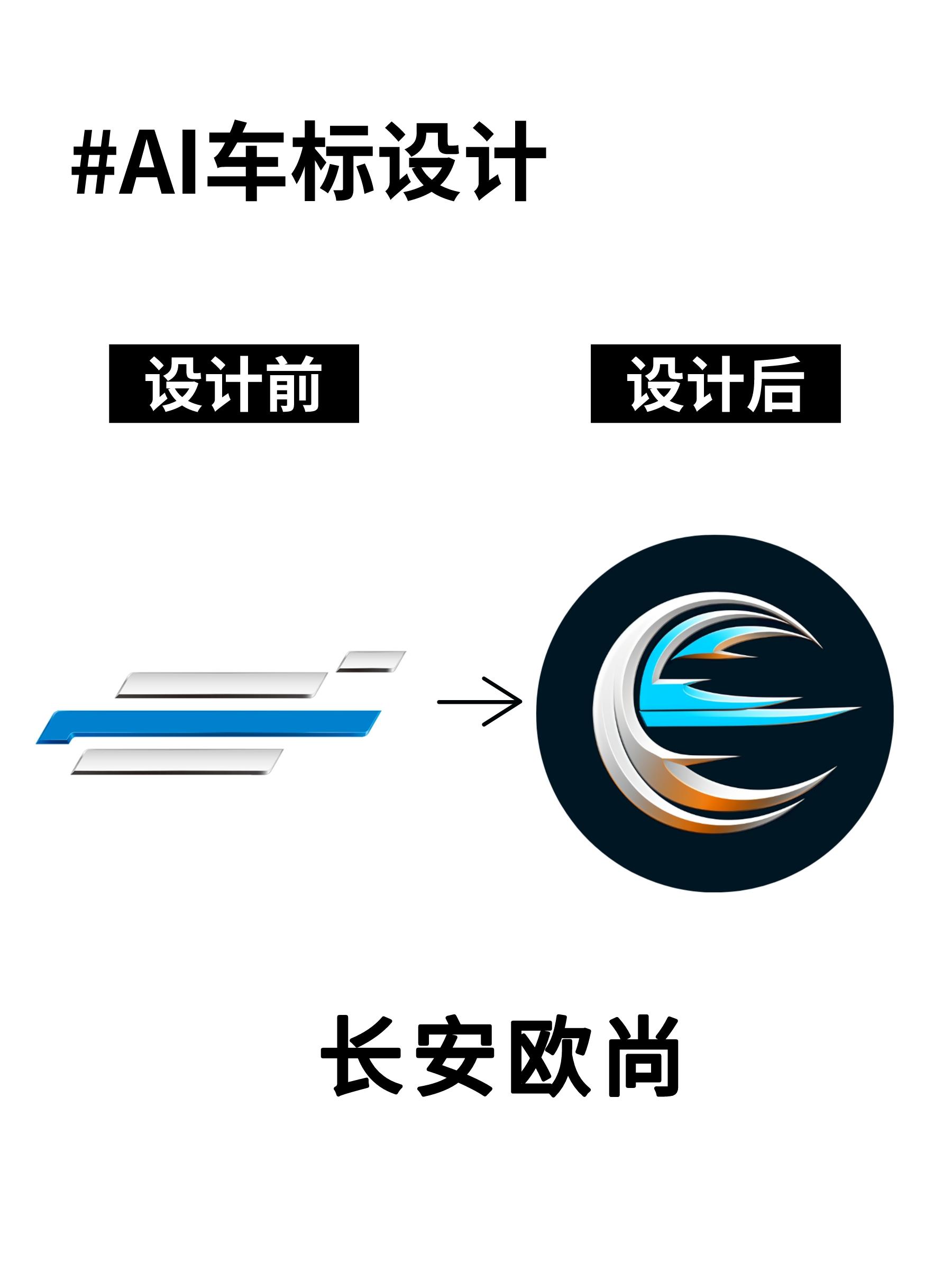 左滑用ai重新设计长安欧尚的车标