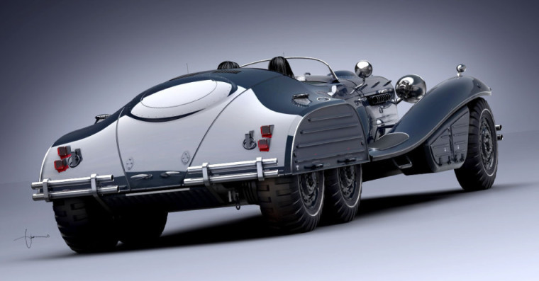 全球仅一辆的军用六轮跑车