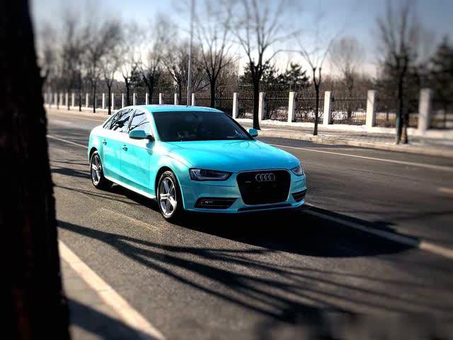 难于割舍的老友奥迪a4改色珊瑚海蓝