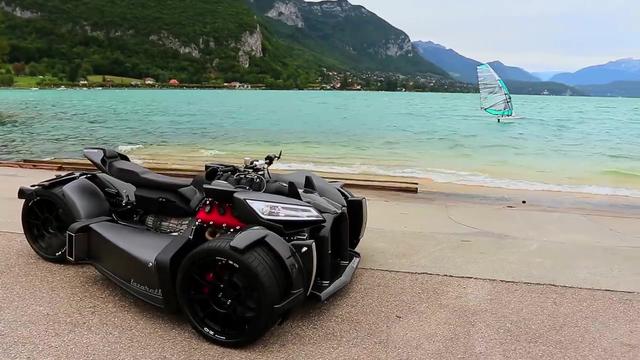 玛莎拉蒂v8引擎倒三轮摩托,发动机声浪让人陶醉,十足的动力猛兽