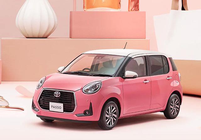 丰田粉色车小型车图片