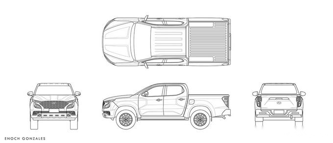 从曝光的渲染图可以看出,现代tarlac采用了现代汽车最新的家族式设计