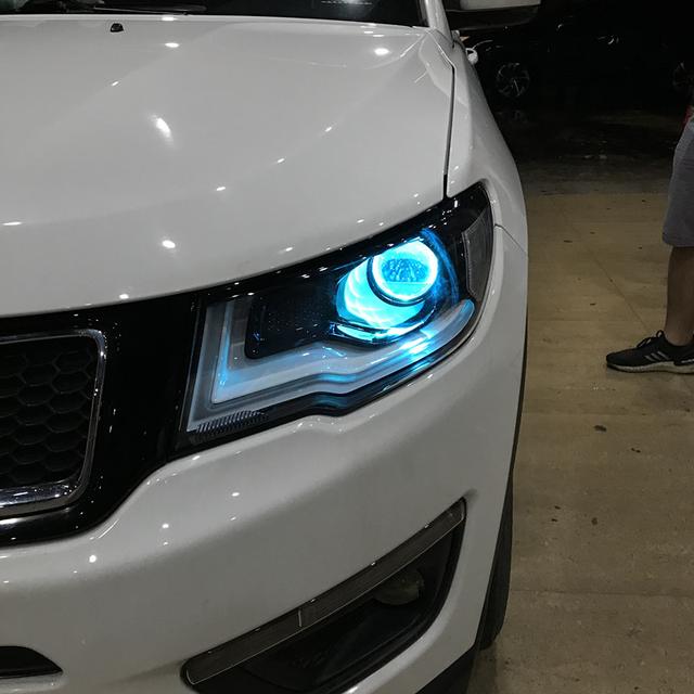 jeep指南者升级欧司朗clcled大灯广州专业改灯店行者改灯