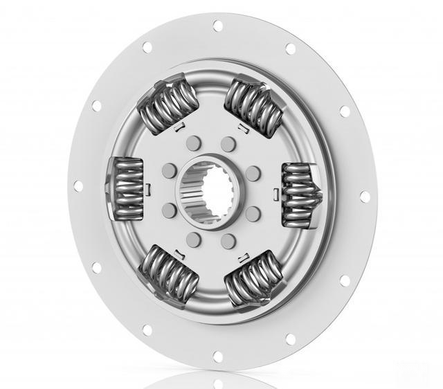 会传到从动盘本体和减震器盘上,通过若干个扭转减振器传给从动盘毂