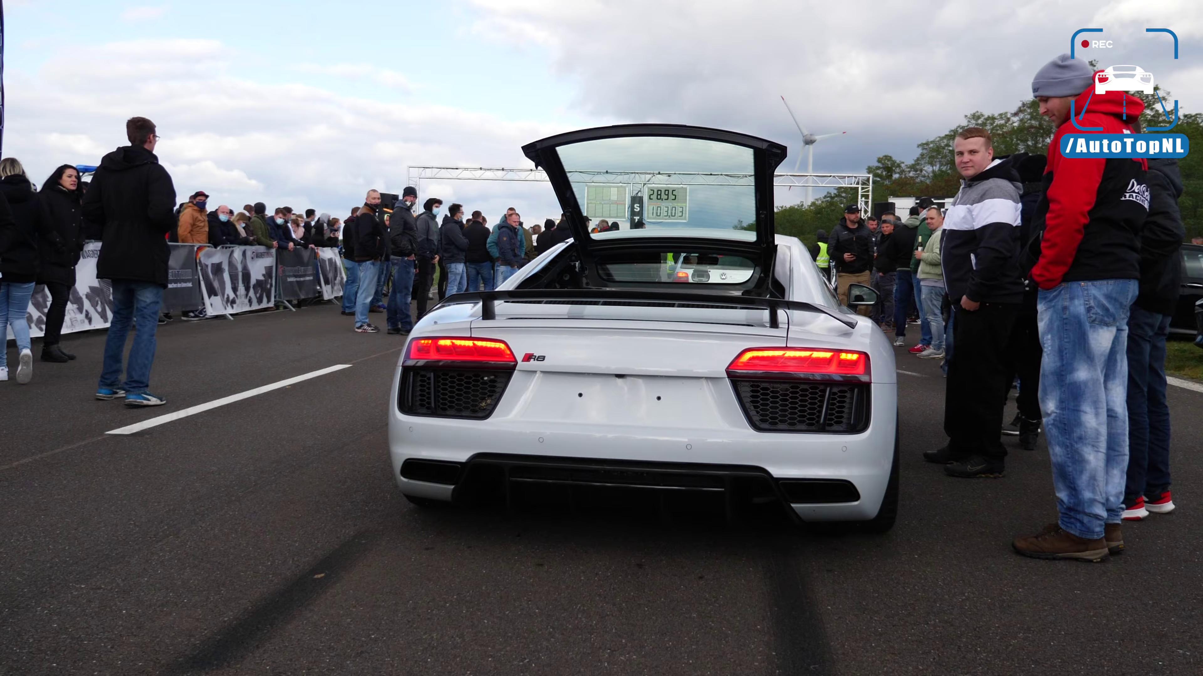 请系好安全带,v10的奥迪r8发车了,带你飙到时速305,比高铁还快