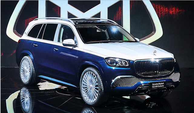 2020广州国际车展迈巴赫gls600铱银水硅钒钙石蓝双拼震撼登场