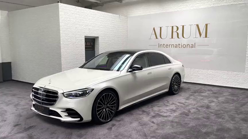 [2021] 梅赛德斯奔驰s500钻石白色玛奇朵米色 [4k]